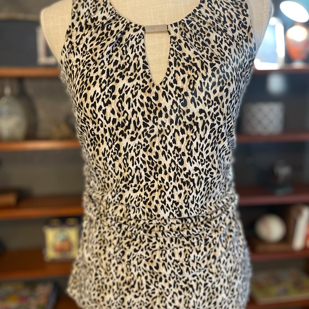 White House Black Market Leopard print sleeveless top. Size small